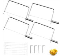 Cheese Slicer Accessories Cheese Cutter Stainless Steel Components - Great for Making Giftable Cheese Cutting Boards with This Cheese Slicer Kit (Stainless Steel Handle, 4)