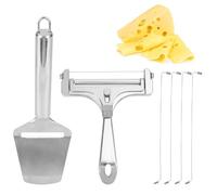 Cheese Slicer & Cheese Plane Set, Adjustable Handheld Cutter with 4 Extra Wires for Cheddar Gruyere & Mozzarella Kitchen Dairy Cutting Tool