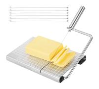 Cheese Slicer with 6 Wires, Stainless Steel Cheese Cutter with Scale, Cheese Block Cutting Board, Charcuterie Slicer
