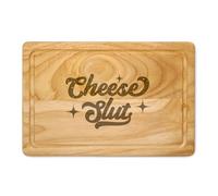 Cheese Slut Engraved Wooden Chopping Board Funny Novelty Gift Cheese Serving Board (Small Board)