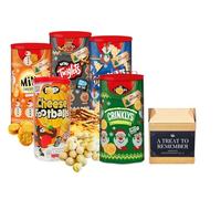 Cheese Snacks Multipack Tubes - 5 Pack Original Cheddars Baked Crisps, Cheese Balls & Mini Crackers | Party Snack Mix for Christmas, Birthdays, Movie Nights & Lunch Boxes