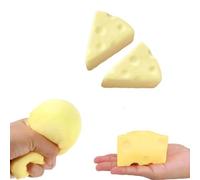 Cheese Squeeze, Squishies Cheese Sugar Cube Squeeze Sensory Toy, Big Brain CheeseStress Ball Realistic Design, Anxiety Relief Fidget Toy Sensory Toys For Adults (Yellow-2pc)