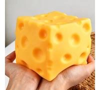 Cheese Squishy, 10cm Giant Cheese Squishy Fidget Toys, Squishies Slow-Rebound Sensory Toy, Realistic Design, Soft Squishys Stress Relief Squeeze Ball for Anxiety Relief