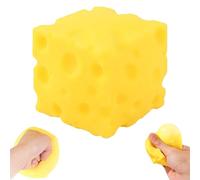Cheese Squishy, Big Brain Cheese Stress Ball Realistic Design,Squeezy Soft Anxiety Relief Fidget Toys, Exercise Balls Toy for Adults & Kids Anxiety, Fidget (1pcs)