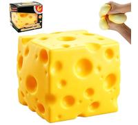 Cheese Squishy, Big Cheese Squishy Fidget Toys, Cube Stress Balls for Adults Kids, Soft Cheeses Slow Rising Squishies Sensory Squeeze Toy for Anxiety Relief, Office and Home Party Favors