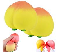 Cheese Squishy, Big Cheese Squishy Stress Ball Realistic Design, Slow-Rebound Shapeable Squeeze Ball Sensory Fidget Toy Relieves Stress for Kids and Adults (Yellow,2pcs)