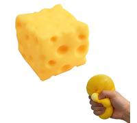 Cheese Squishy, Big Square Triangle Squishy Cheese, Realistic Cheese Shape Slow-Rebound Sensory Fidget Toy, Stretchy Unbreakable, Soft TPR Anxiety Relief Squeeze Toy for Kids & Adults (10CM)