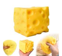 Cheese Squishy, Big Square Triangle Squishy Cheese, Soft Simulation Food Sensory Cheeses Stress Ball, Stretchy Unbreakable & Slow-Rebound, Anxiety Relief Fidget Toys for Adults (1Pcs-A)