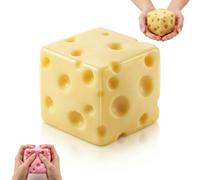 Cheese Squishy, Cheese Squeeze Toy, Theme Cheese Cubes Squishy, with Soft Skin-Feel for Stress,Cute Desk Decor, Gift for Girls Boys, Office Classroom Fidget Pack (Yellow-2.76IN)