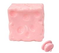 Cheese Squishy, Cheese Stress Ball, Big Cheese Squishys, SquishyCheese, Stress Relief Tool, 7 cm Pink Sensory Tool (Slow recovery)