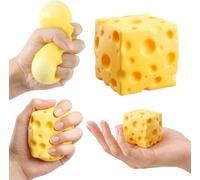 Cheese Squishy Small Squishy Cheese Slow Rising Ultra-Soft,Stress Relief Fidget Novelty Squeeze Toys Gift for Adults & kids 4CM Squeeze Toy (A)