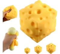Cheese Squishy Toy with Rising Inside - Large Soft Squeeze Fidget for Stress Relief, Big Cheese Shape Sensory Play for Adults