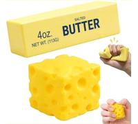 Cheese Squishys Big Squishys Cheese Slow Rising Ultra-Soft Stress Relief Fidget Novelty Squeeze Toys Gift for Adults & kids Sensory Cheeses Stress & Anxiety Relief Fidget Toys Butter+Cheese
