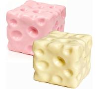 Cheese Squishys Big Squishys Cheese Slow Rising Ultra-Soft Stress Relief Fidget Novelty Squeeze Toys Gift for Adults & kids Sensory Cheeses Stress & Anxiety Relief Fidget Toys Pink+Yellow
