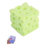 Cheese Squishys Stress Relief Fake Food Sugar Squish Ball Cube Slow Rebound Squeeze Soft Rubber Block Shapeable Sensory Fidget Novelty for Office Stocking Stuffer Birthday (Green)