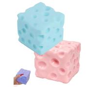 Cheese Squishys Stress Relief Fake Food Sugar Squish Ball Cube Slow Rebound Squeeze Soft Rubber Block Shapeable Sensory Fidget Novelty for Office Stocking Stuffer Birthday (Mix2c)