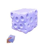 Cheese Squishys Stress Relief Fake Food Sugar Squish Ball Cube Slow Rebound Squeeze Soft Rubber Block Shapeable Sensory Fidget Novelty for Office Stocking Stuffer Birthday (Purple)