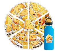 Cheese Stickers for Laptop(50 PCS),Gift for Children Teens Adults Girl Boys,Cheese Waterproof Stickers for Skateboard,Scrapbook,Bike,Phone,Computer,Luggage Water Bottle Guitar