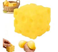 Cheese Stress Ball, Realistic Cheese Shape, Safe and Non-Toxic, Soft and Buttery Stress Toy, Realistic Cheese Holes, Cheese Shape(D#2(12cm))