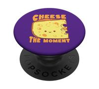 Cheese The Moment Cute Food Pun Lover PopSockets Adhesive PopGrip