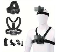 CheeseandU 7Pcs Camera Mobile Phone Accessories Kit,Phone Chest Mount Harness for All iPhones,Stable Secure Hands Free for Filming Video Tools,POV/VLOG, Fishing,Biking Body Camera Mount for All GoPro