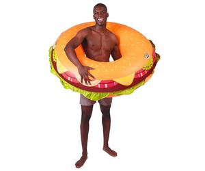 Cheeseburger Burger Pool Tube Float Beach Swim 4' Ring Big Mouth