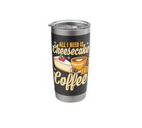Cheesecake and Coffee Lovers Design Stainless Steel Insulated Tumbler