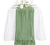 Cheesecloth Table Runner,35 x 157 Inch Boho Gauze Sheer Table Runners Rustic Cheese Cloth Long Romantic Table Runners for Wedding Baby Shower Bridal Shower Easter Holiday Birthday Home Decor