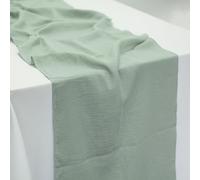 CHEESECLOTH TABLE RUNNER 51CM x 335CM 5 COLOURS DECOR WEDDING DECOR (Basil)