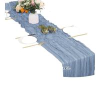 Cheesecloth Table Runner Dusty Pink Cheesecloth Table Runner Rustic Gauze Cheese Cloth Wedding Bridal Shower Birthday Party Decor(Dusty Blue,90x300cm)