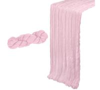 Cheesecloth Table Runner, Pink Table Runner for Weddings & Events, 90x300cm Light Pink Cheesecloth, Boho Tablecloth for Party Decorations & Home Styling