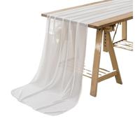 Cheesecloth Table Runner White Chiffon Table Runner Wedding Decoration Birthday Party Christmas Thanksgiving Halloween Events(White,70x1000cm)