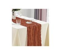 Cheesecloth Table Runners 3Pcs CheeseCloth Table Runner, 40x270cm Boho Gauze Fabric Rustic Sheer TableRunner For Wedding Bridal Shower Party Banquet(Terracotta)