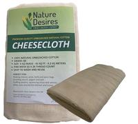 Cheesecloth - Unbleached Natural Cotton Cloth - Best Grade 60 for Cooking Food, Making Cheese, Straining Nut Milks, Basting Turkey - 5 Sq Yards from Nature Desires - Washable and Reusable Strainer