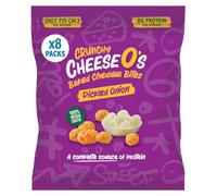 CheeseO's Crunchy Baked Cheddar Bites - Pickled Onion 40g (Pack of 8) - Keto Snacks - 16g Protein - Low Carb - Vegetarian - Gluten Free
