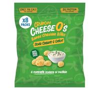 CheeseO's Crunchy Baked Cheddar Bites - Sour Cream & Onion 40g (Pack of 8) - Keto Snacks - 16g Protein - Low Carb - Vegetarian - Gluten Free