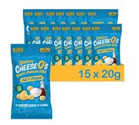 CheeseO's Crunchy Cheese Snacks Salt & Vineagar Crisps Pack of 15x20g - Cheddar Bites, Keto Snacks, High Protein Snack, Baked Crisps Low Carb Gluten Free Vegetarian Savoury Snack