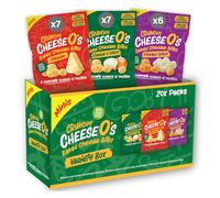CheeseO's Minis Crunchy Baked Cheddar Bites - Keto Snacks - High-Protein Cheese Snacks - Variety Multipack 20x10g - Low Carb -Gluten Free - Vegetarian