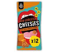 CHEESIES | Crunchy Snacking Cheese | Red Leicester | 100% Cheese | Keto Snack, Sugar Free, Gluten Free, No Carb | High Protein and Vegetarian | Crunchy, Baked and Tasty | Multipack | 12 x 20g Bags