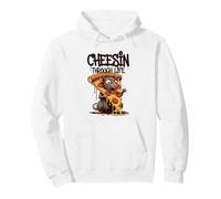 Cheesin Through Life Funny Rat Pizza Pun Pullover Hoodie
