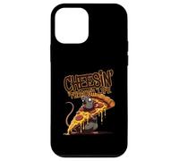 Cheesin Through Life Funny Rat Pizza Quote Case for iPhone 12 mini