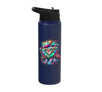 Cheesy Kitsch Aesthetic Lion Lover Stuff Retro Lion Stainless Steel Insulated Water Bottle