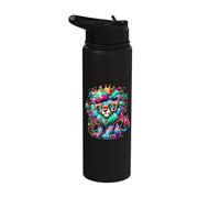 Cheesy Kitsch Aesthetic Lion Lover Stuff Retro Lion Stainless Steel Insulated Water Bottle