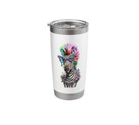 Cheesy Kitsch Aesthetic Zebra Lover Stuff Retro Zebra Stainless Steel Insulated Tumbler