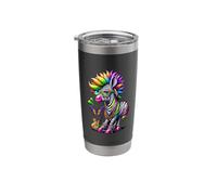 Cheesy Kitsch Aesthetic Zebra Lover Stuff Retro Zebra Stainless Steel Insulated Tumbler