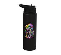 Cheesy Kitsch Aesthetic Zebra Lover Stuff Retro Zebra Stainless Steel Insulated Water Bottle
