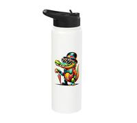 Cheesy Kitsch Alligator Lover Stuff Retro Crocodile Stainless Steel Insulated Water Bottle