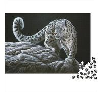 Cheetah 1000 Piece Adult Jigsaw Puzzles Snow Leopard Festive Gifts Family Challenging Educational Games Home Decoration for Adults Gifts Ideas 1000pcs (75x50cm)