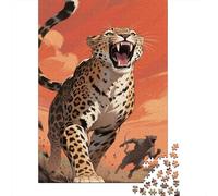 Cheetah 1000 Piece Jigsaw Puzzles for Adults Leopard Festive Gifts Family Challenging Educational Games Home Decoration for Home Decoration Gifts 1000pcs (75x50cm)