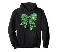 Cheetah Animal Leopard Lime Green Pattern Girl Coquette Bow Pullover Hoodie